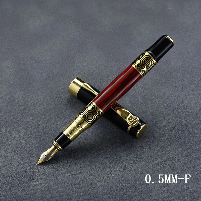 Retro Metal Fountain Pen Set (1–100 pcs) with Replaceable Ink, Elegant Writing Gift for Office & School