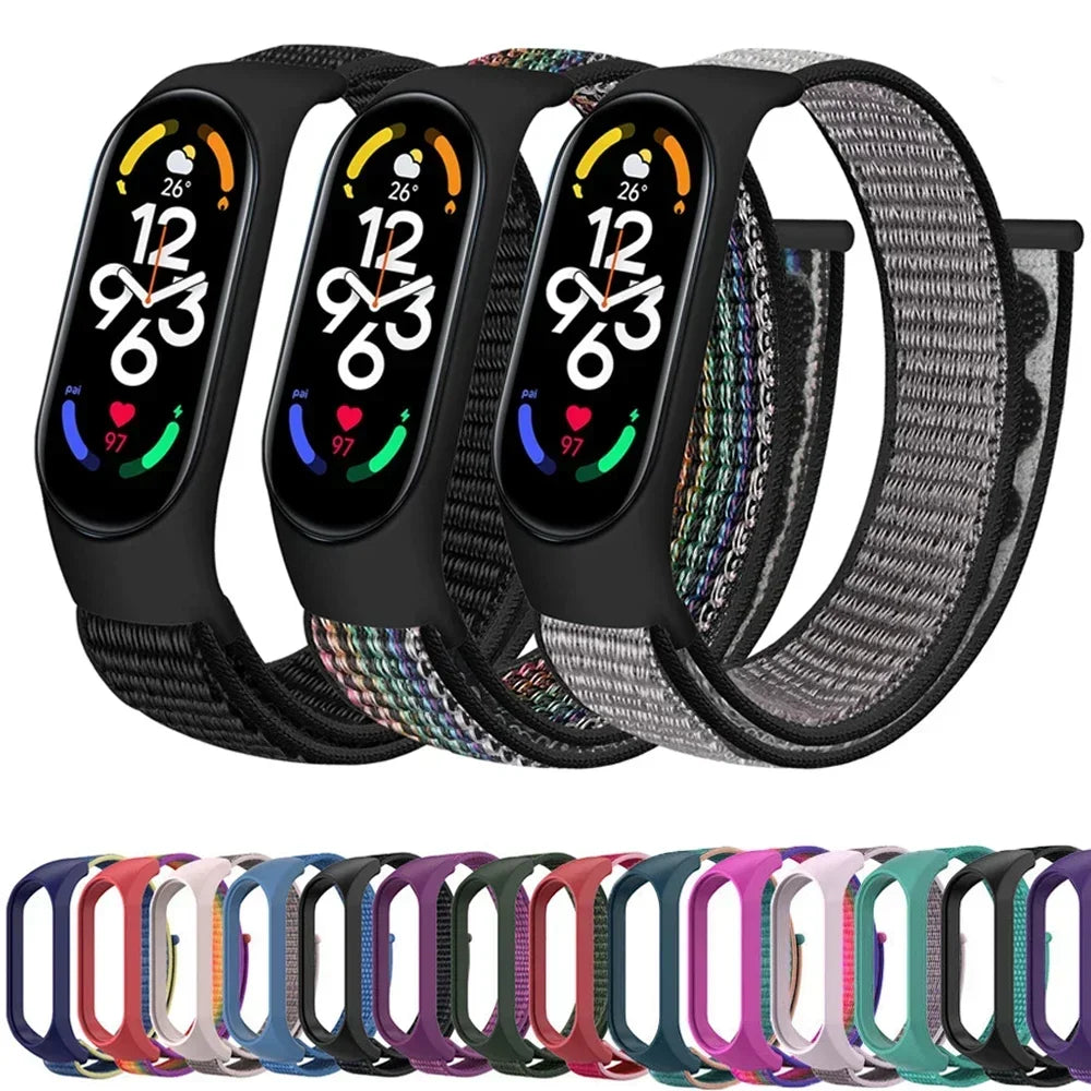 Nylon Loop Replacement Strap for Smart Fitness Tracker – Soft Adjustable Breathable Woven Wristband