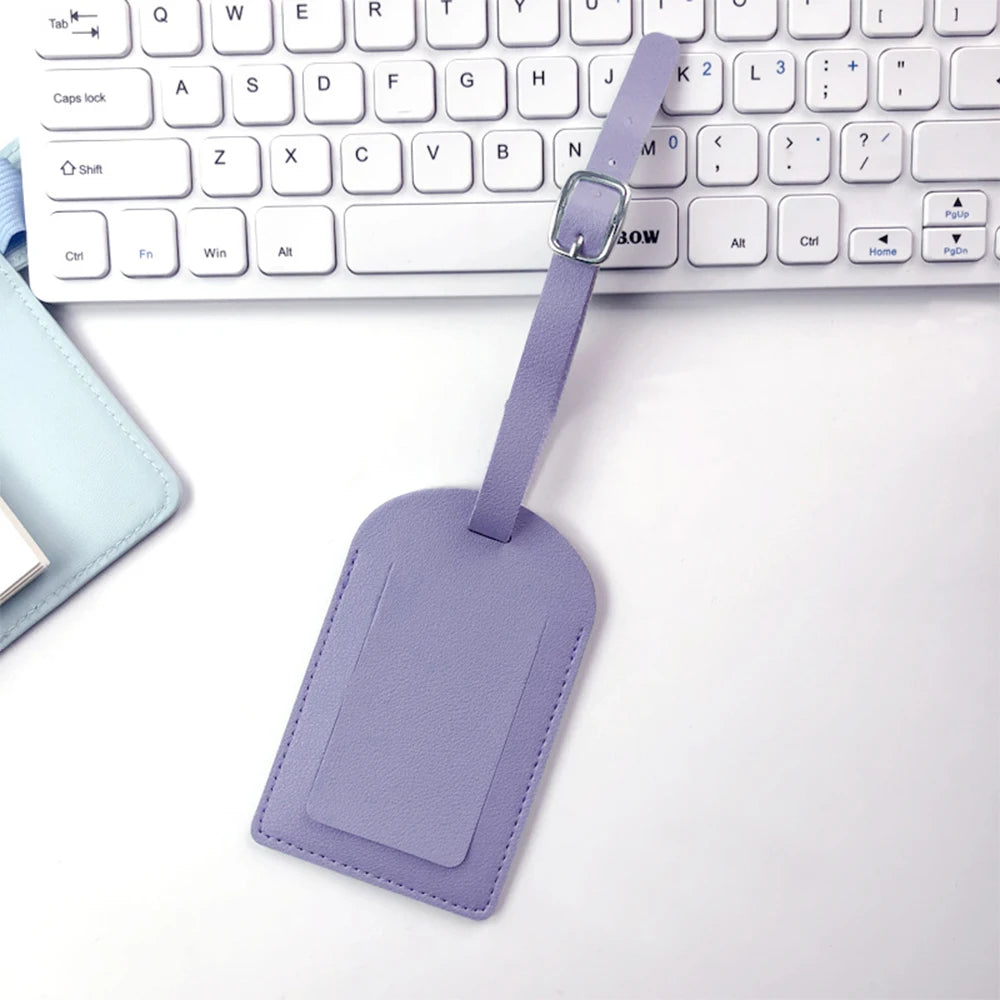 Personalized Initial Luggage Tag Custom PU Monogram Suitcase Name Tag