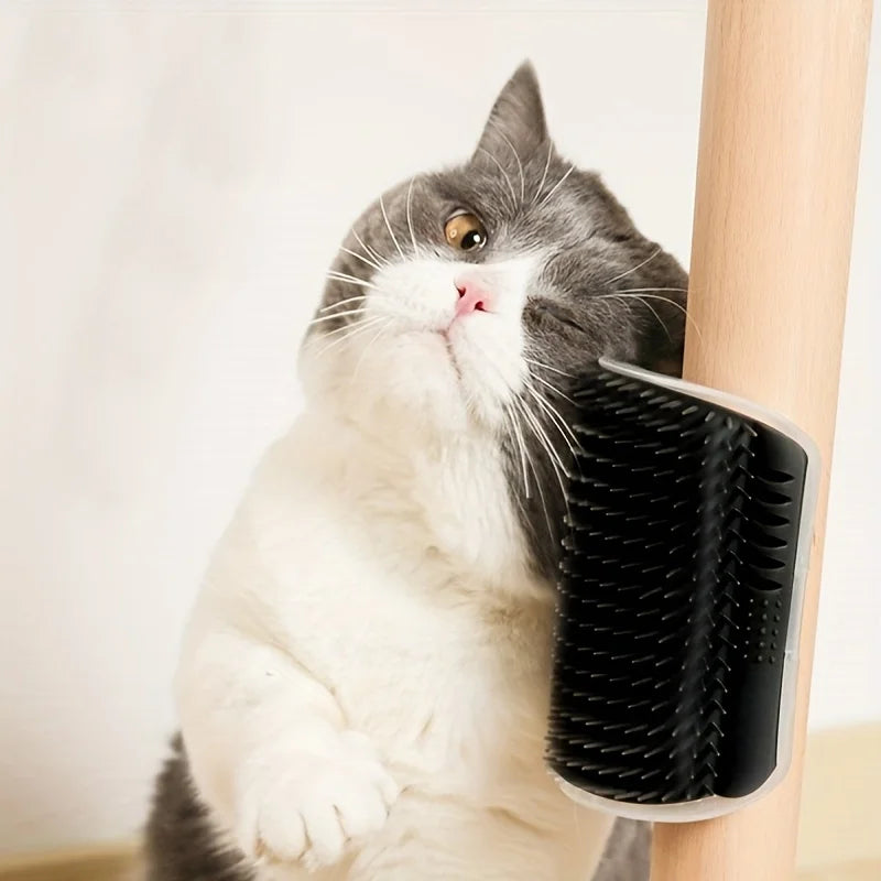 Wall-Mounted Cat Self Groomer Massage Brush — Self-Grooming Comb for Cats, Kittens & Small Dogs