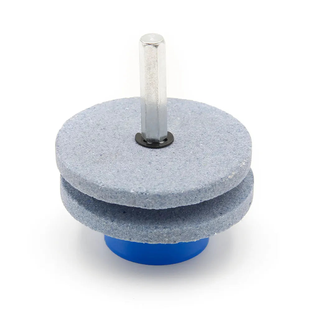 Diamond Grinding Stone Set for Electric Drill & Mower Blades – 6mm (0.24 in) & 6.35mm (0.25 in) Handles, Single & Double Layer Sharpeners