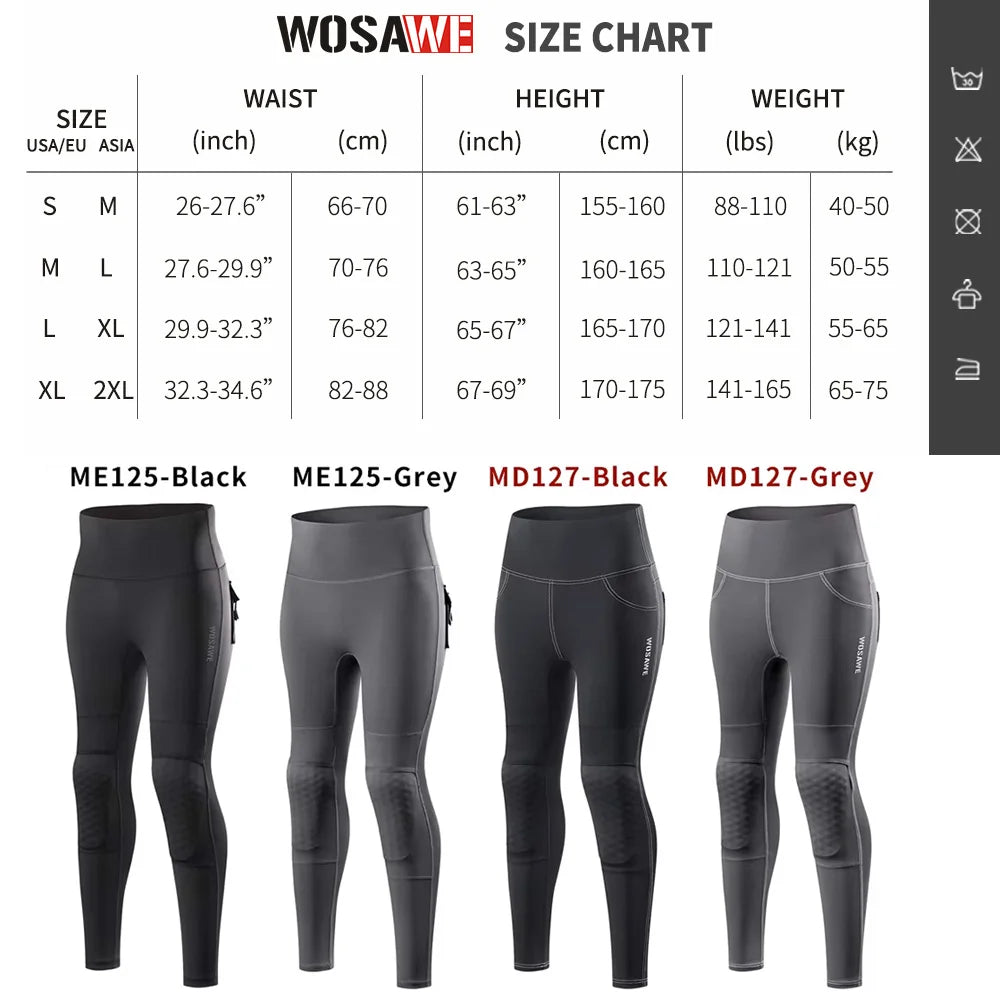Women's High-Waist Motorcycle Riding Pants with Removable Knee Pads, Reflective Commuter & Fitness Trousers