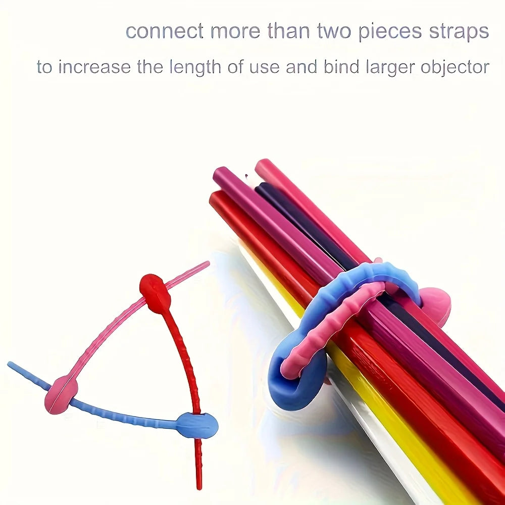 Silicone Reusable Cable Organizer Zipper Tie, view 2