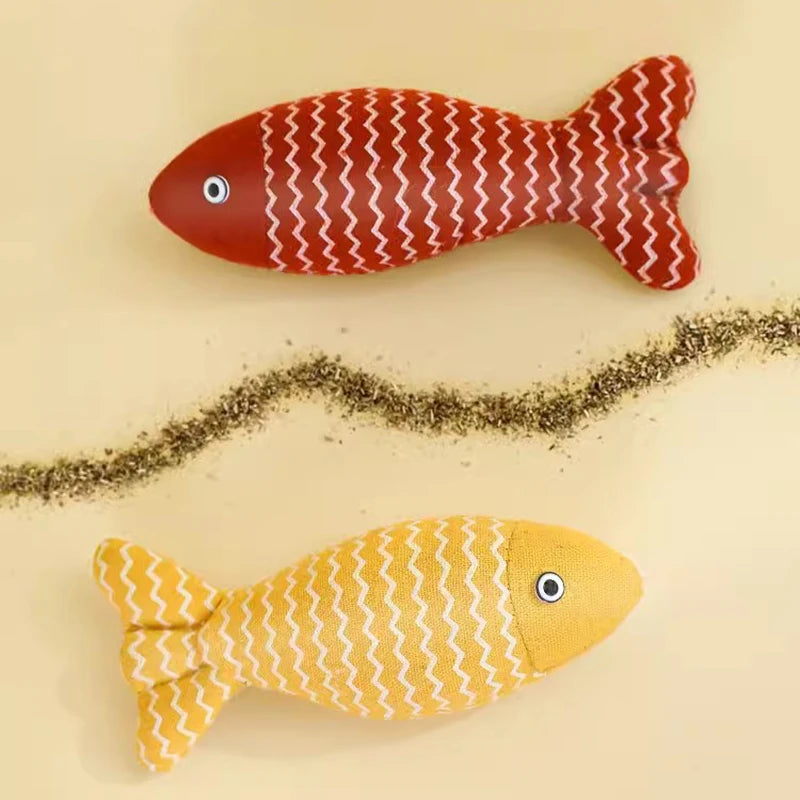 Catnip Fish Toy – Interactive Plush Fish Cat Scratcher & Mint Fidget Toy for Cats & Kittens