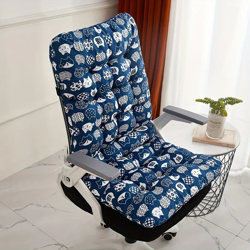 Ergonomic Memory Support Seat Cushion with Integrated Backrest and Lumbar Support for Office, Home & Car