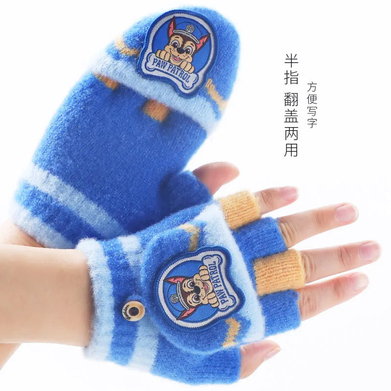 Kids Winter Plush Cartoon Mittens - Warm Gloves for Children Ages 2–6