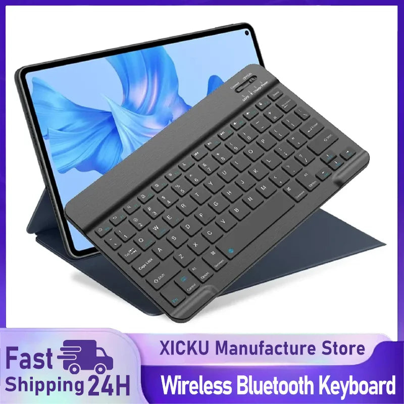 Bluetooth Compact 59-Key Wireless Keyboard for iPad Air/Pro/Mini & Tablets – Rechargeable, Micro USB, 7–13 Inch (17.8–33 cm) Compatible