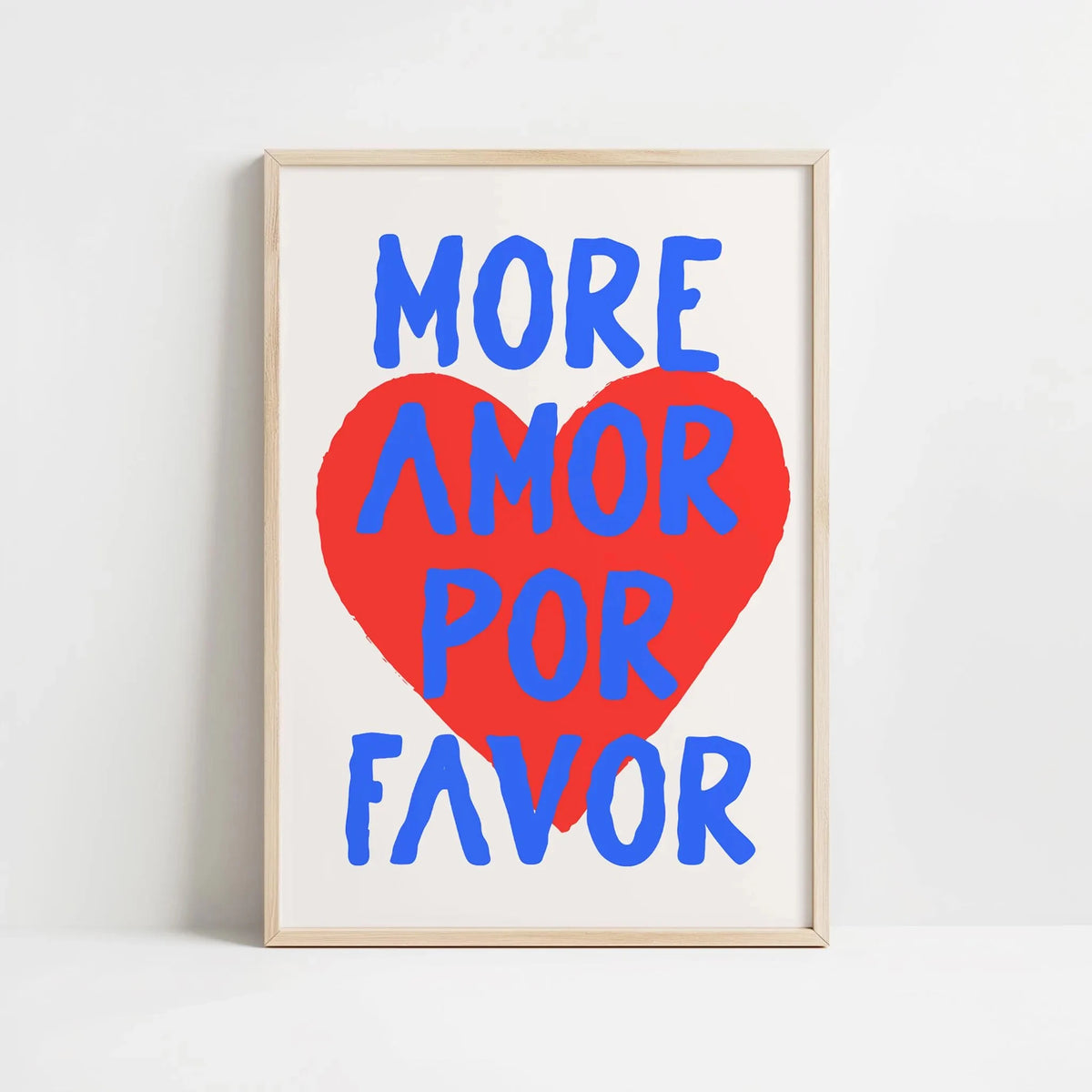 1pc Frameless Love Quote Canvas Wall Art - Pink & Blue Abstract Modern Home Decor