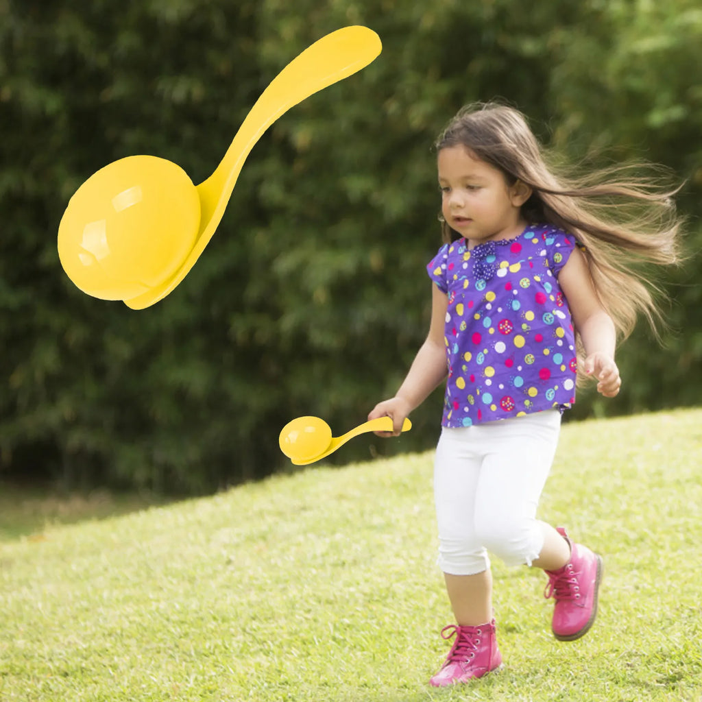 Egg and Spoon Race Game Set with Yolk - Outdoor Kids Party & Field Day Toy, Parent-Child Interactive