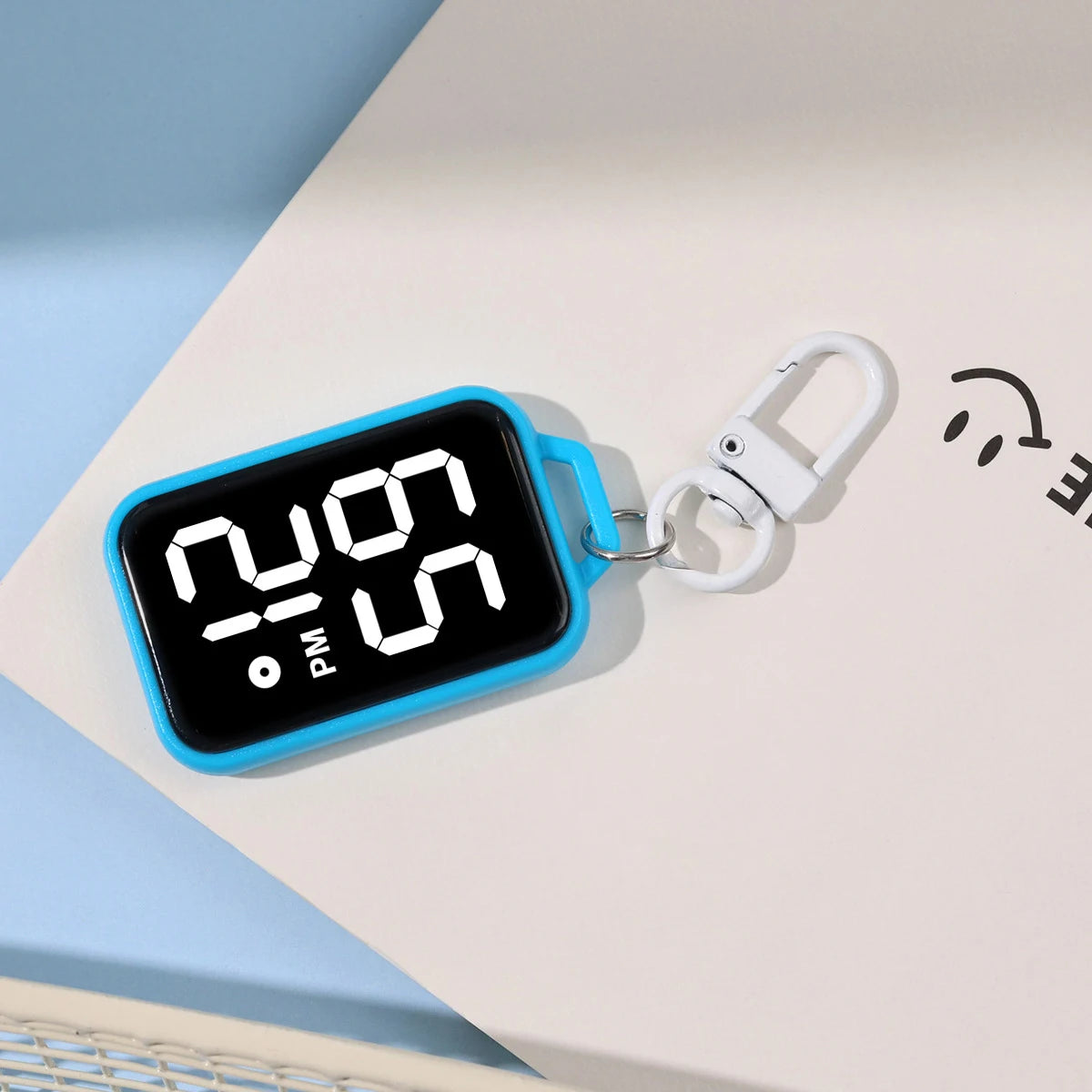 LED Keychain Digital Pocket Watch - Mini Electronic Timepiece for Backpacks & Keys