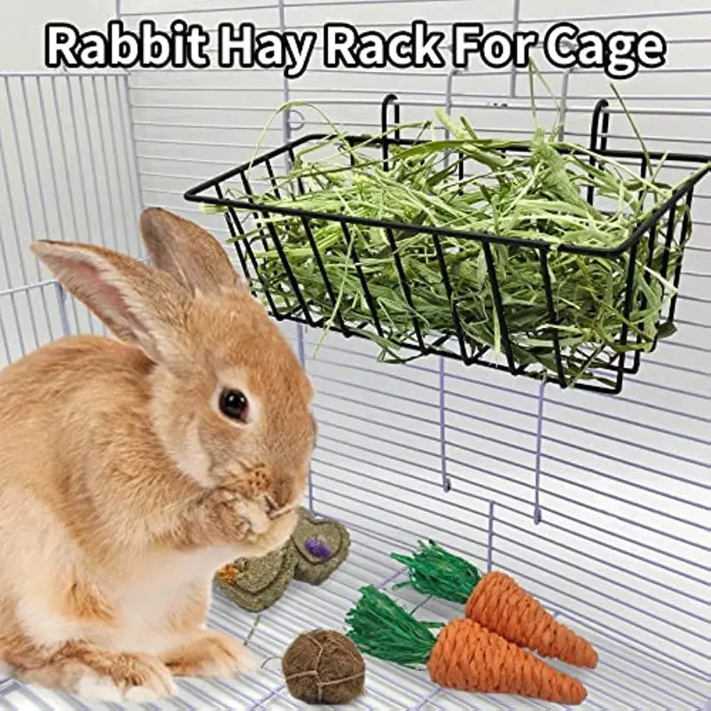 Rabbit Hay Feeder Metal Grass Rack – Small Pet Hay Holder 23 x 10 x 7.5 cm (9.1 x 3.9 x 3.0 in)