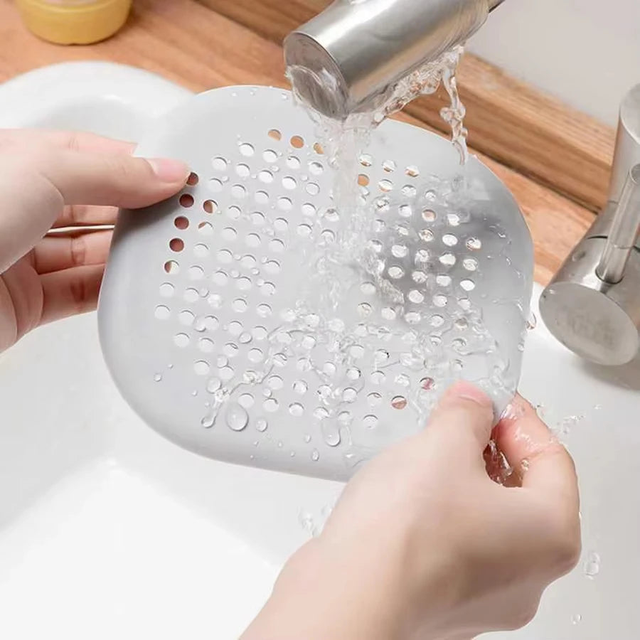 5.5 in (14 cm) Suction Cup Hair Drain Strainer – Anti-Clog Sink & Shower Floor Drain Catcher for Kitchen & Bathroom
