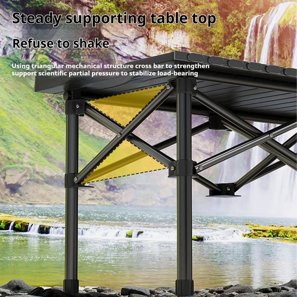 Portable Roll-Up Folding Camping Table with Carry Bag – Lightweight Outdoor Picnic & BBQ Table – 95cm / 120cm (37.4" / 47.2")