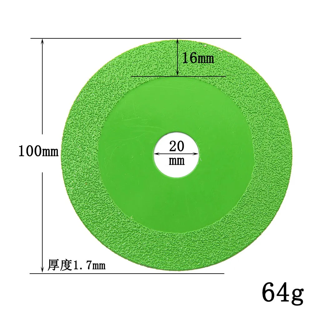 100mm (3.94 in) Ultra-Thin Diamond Cutting Blade - Green Brazing 2-Pack for Ceramic, Glass, Tile & Jade