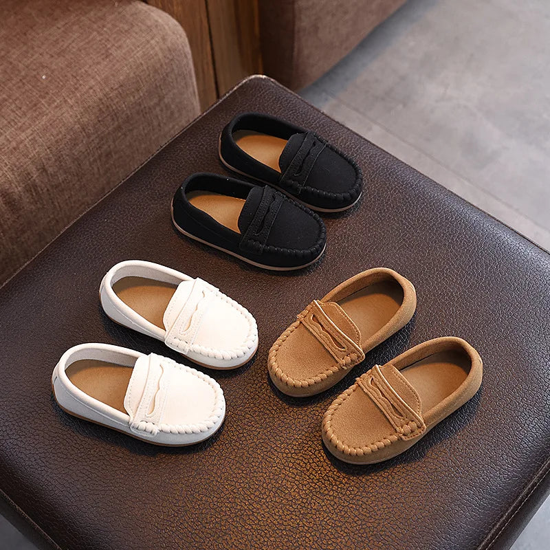 Toddler & Kids Moccasin Loafers Soft Leather Slip-On Non-Slip Tassel Casual Shoes