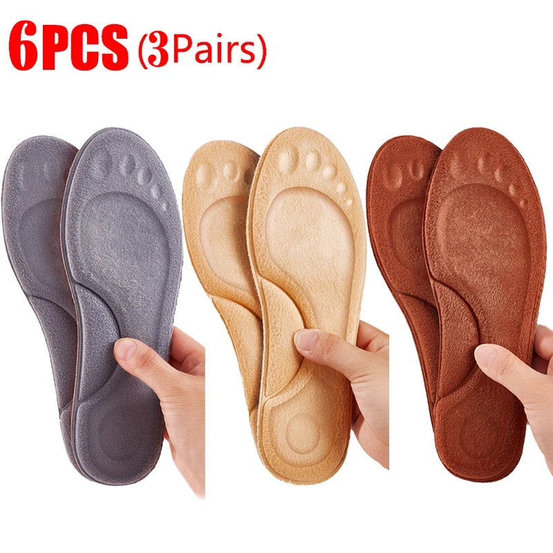 Ultra-Soft Latex Insoles with 4D Arch Support – Cushioned Running & Walking Insoles (2 Pairs, Fits EU 35–46 / 8.7–11.6 in / 22–29.5 cm)