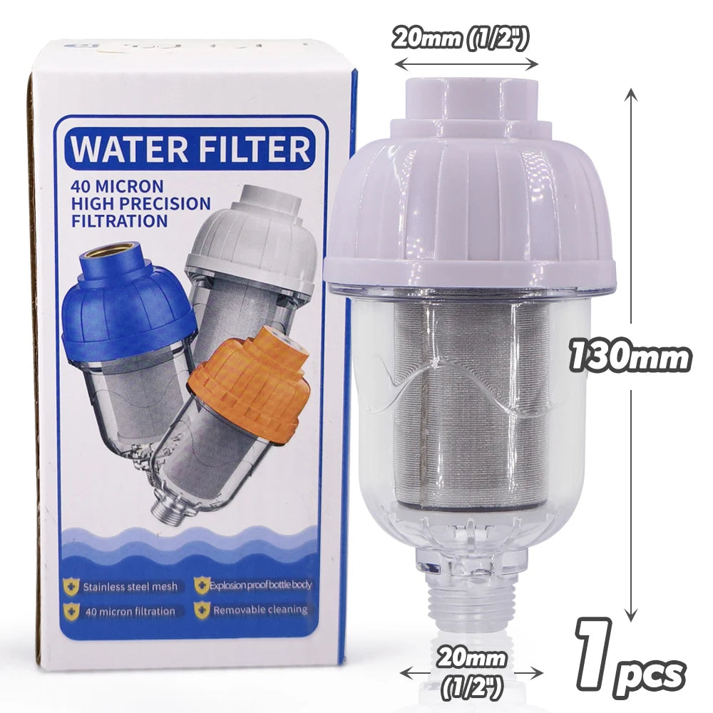 40-Micron 1/2" (12.7 mm) Prefilter with 316 Stainless Steel Screen – Garden Faucet, Kitchen & Bathroom Strainer