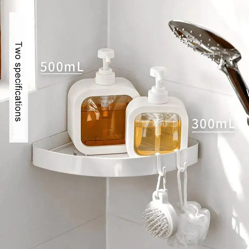 Refillable Pump Dispenser Bottle for Laundry Detergent & Shower Gel, 300ml/500ml