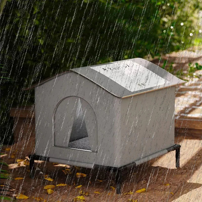 Waterproof Foldable Pet Cave Bed for Small Dogs & Puppies – Outdoor Winter Warm Plush Dog House, Washable