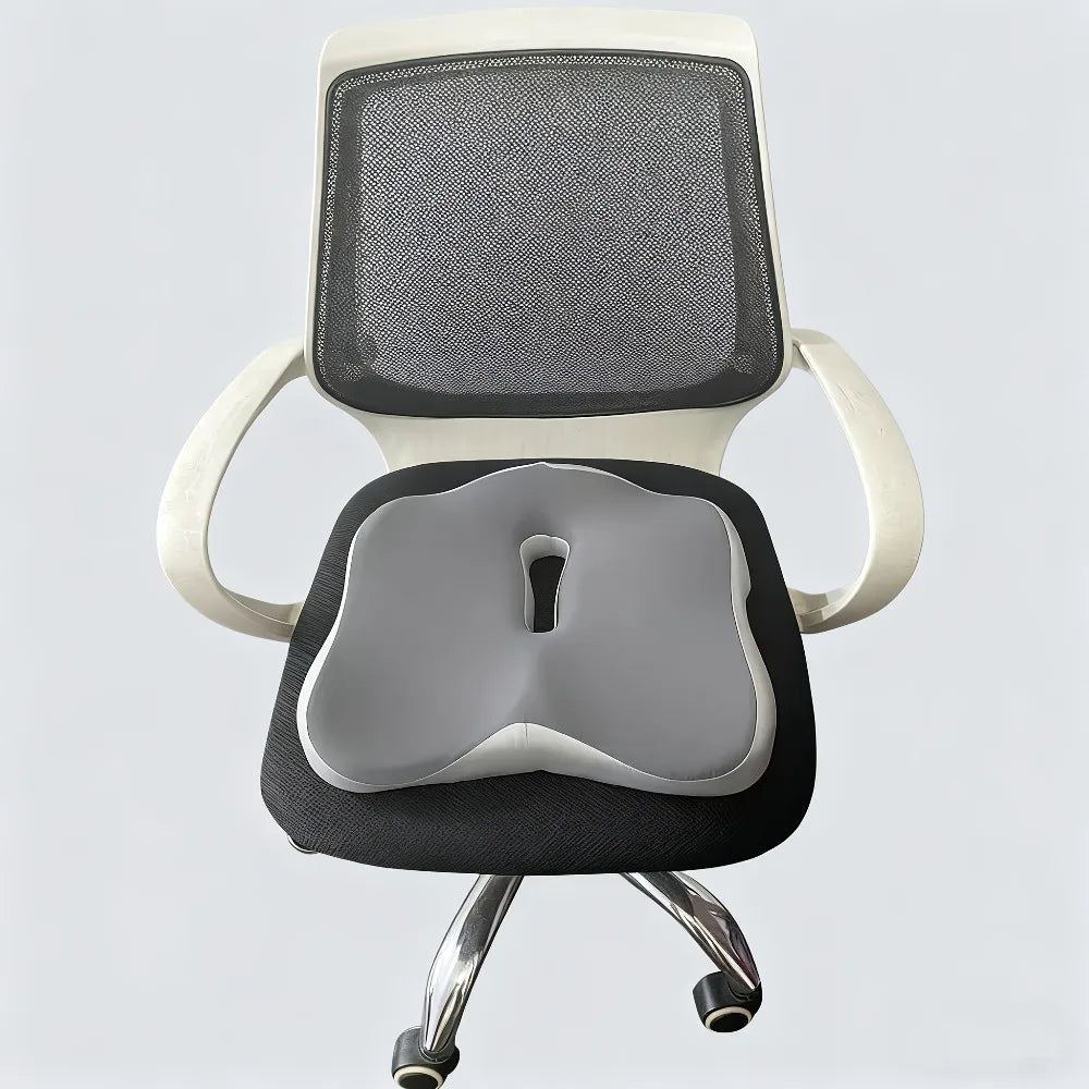 Ergonomic Memory Foam Coccyx Tailbone Cushion for Office Chair & Car, Curved Lumbar Seat Pad (15.75 x 13.39 x 3.15 in / 40 x 34 x 8 cm)