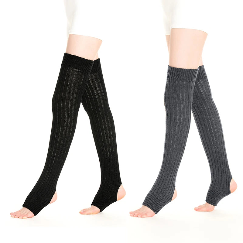 Women's Over-the-Knee Leg Warmers — Knit Boot Stockings, Open Heel Footless Thigh-High Socks, Soft Winter Gaiters, 27 in (68.6 cm) & 36 in (91.4 cm)