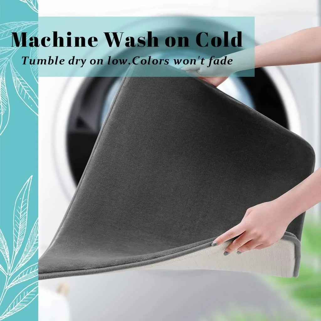 Absorbent Non-Slip Coral Velvet Bath Mat – Soft Bathroom Floor Rug & Door Mat