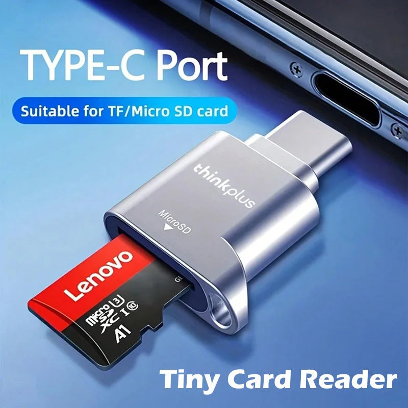 USB-C Micro SD Card Reader Mini Metal TF/TransFlash Type-C OTG Adapter – Portable Memory Card Reader (Up to 512GB)