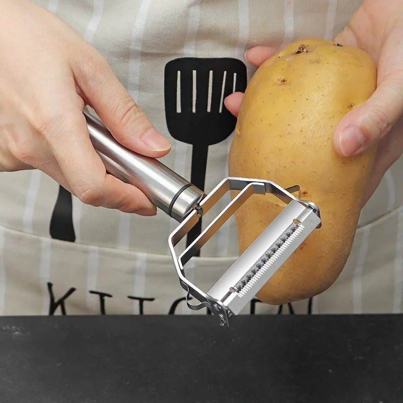 Multifunctional Stainless Steel Vegetable Peeler & Julienne Slicer for Potatoes, Carrots & Cucumbers