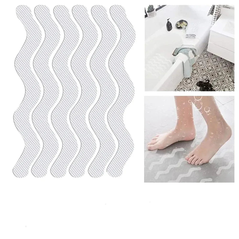 24-Pack Transparent Bathtub Anti-Slip Stickers 18 x 1.3 cm (7.1 x 0.5 in) Strong Adhesive Waterproof Safety Grip