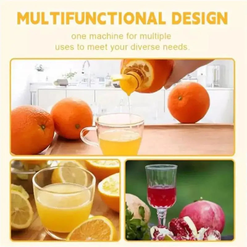 Portable Mini Manual Citrus Juicer - Handheld Lemon, Lime & Orange Squeezer (3.15 x 1.38 in / 8 x 3.5 cm)