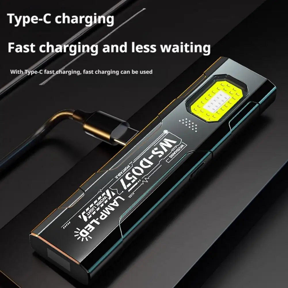 USB-C Rechargeable 550LM LED Mini Keychain Flashlight with Magnet – Portable Pocket Torch & Flood Work Light for Emergency