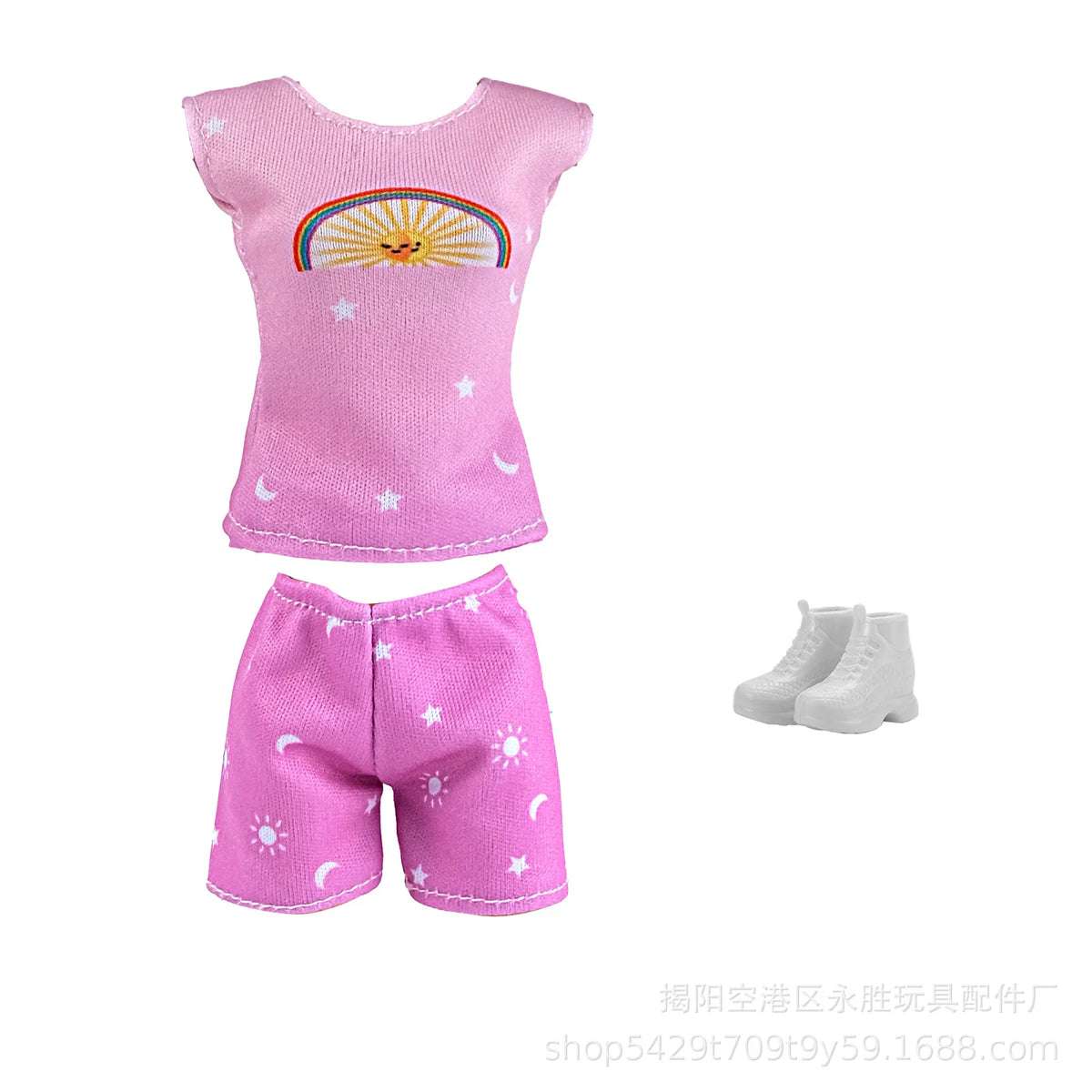 1-Set Doll Clothes for 28–30 cm (11–11.8 in) Fashion Dolls — Colorful Tops, Shorts, Skirt, Shoes & Necklace (BJD Compatible)