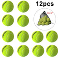 Practice Tennis Balls - 6 or 12 Pack (2.56 in / 65 mm) Felt Rubber Training Balls with Mesh Carry Bag
