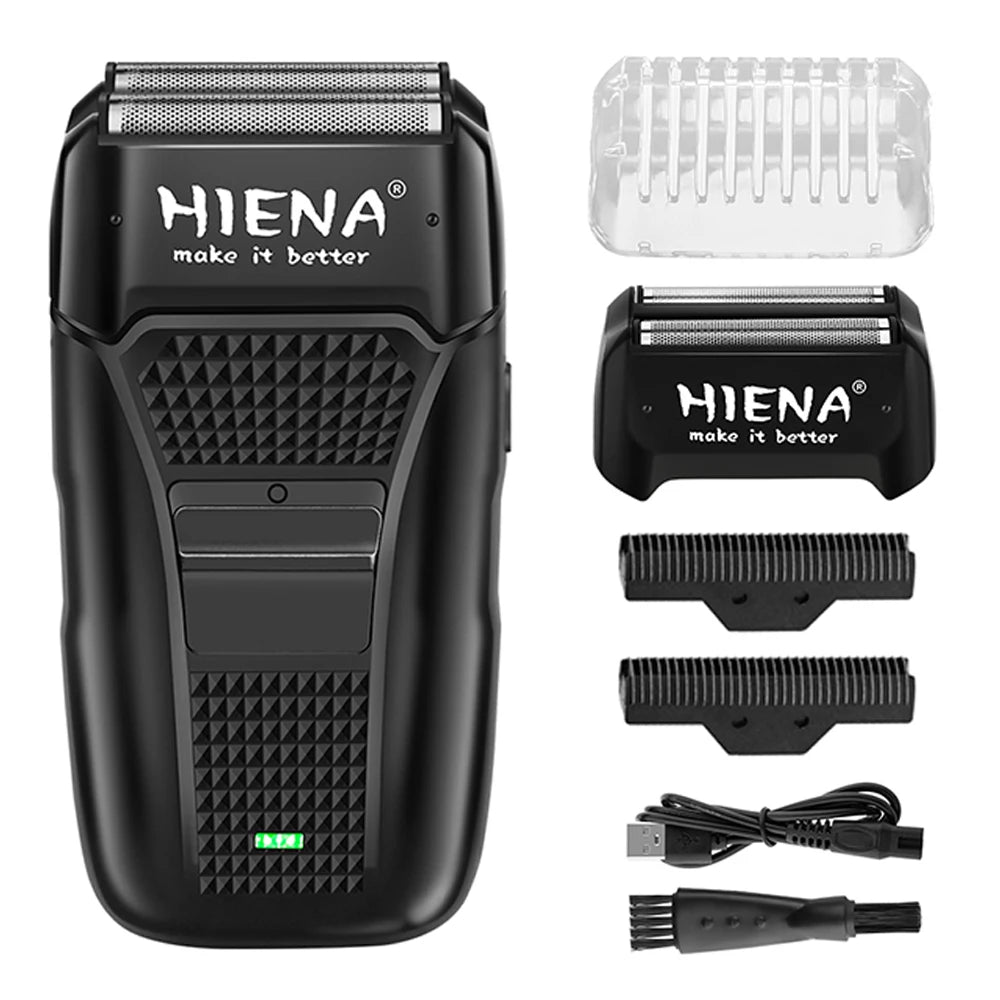 Men's Rechargeable Electric Shaver & Hair Clipper – Metal Housing, USB Fast Charge, Hypoallergenic Foil