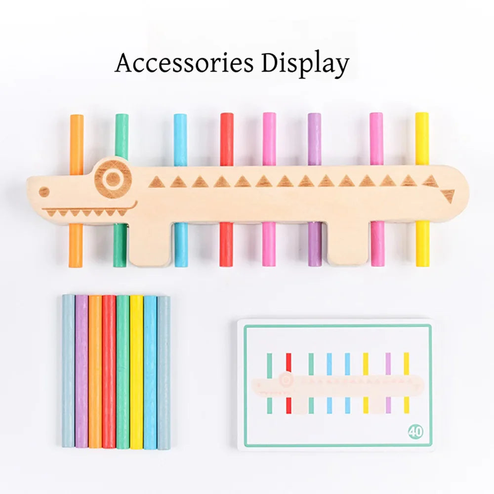 Wooden Montessori Color Matching Stick Game for Toddlers – 55 Double-Sided Cards | Fine Motor & Balance Toy Ages 3-6