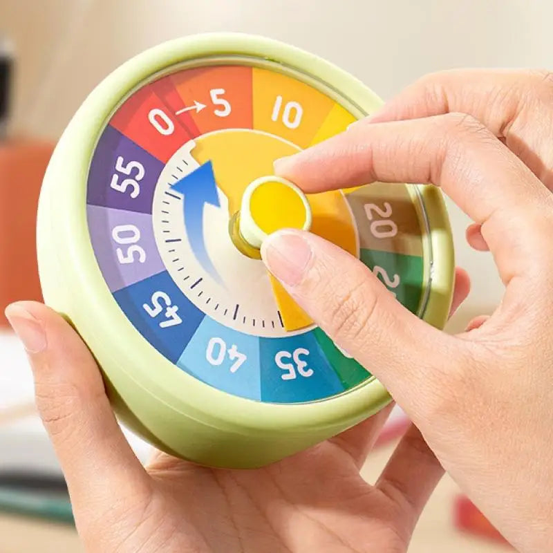 Visual 60-Minute Silent Countdown Timer, Round Kitchen Timer for Time Management & Study