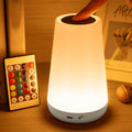 LED 13-Color RGB Rechargeable Night Light Remote & Touch Control USB Dimmable Portable Bedside Table Lamp