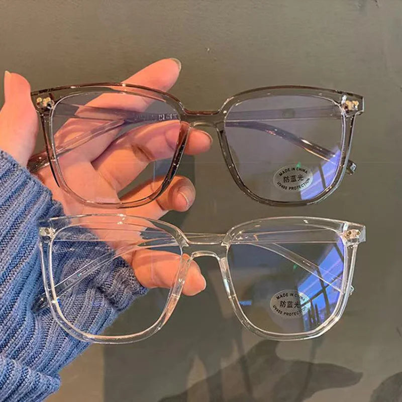 Transparent Square Blue Light Blocking Glasses for Women and Men - Clear Frame Computer Eyewear