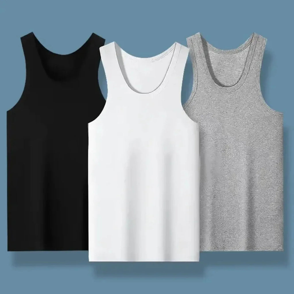 Men's Lightweight Cotton-Blend Tank Top – Breathable Quick-Dry Athletic Vest for Summer, Casual & Sleepwear