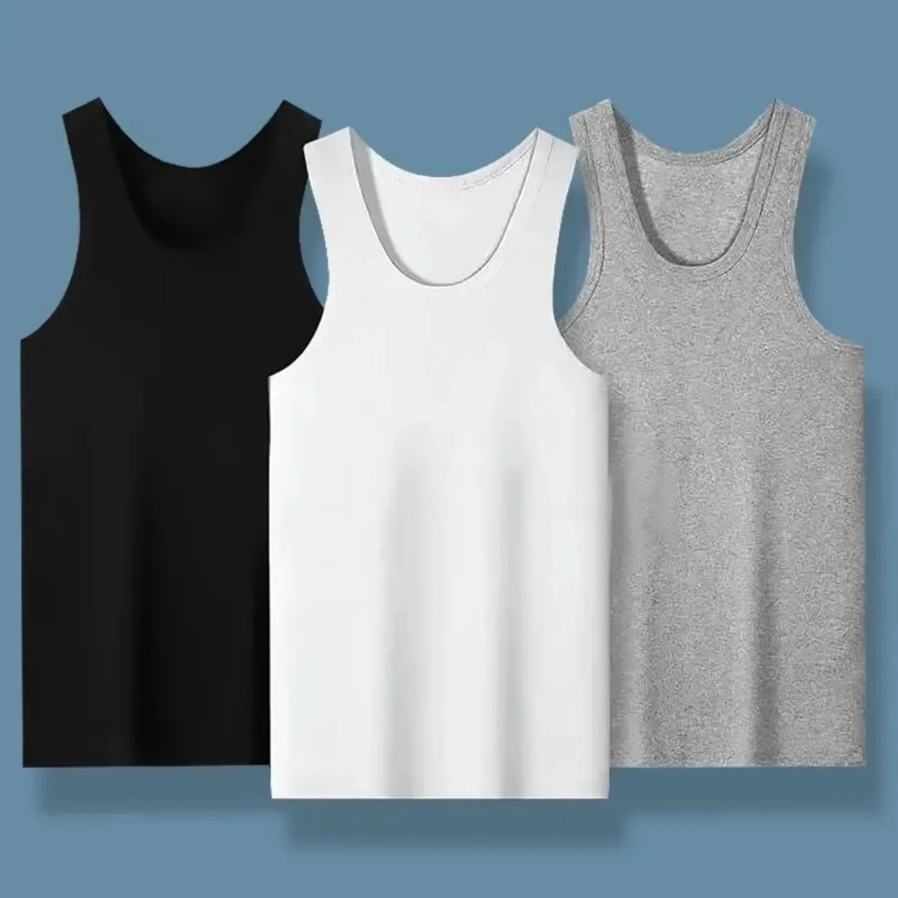 Men's Lightweight Cotton-Blend Tank Top – Breathable Quick-Dry Athletic Vest for Summer, Casual & Sleepwear