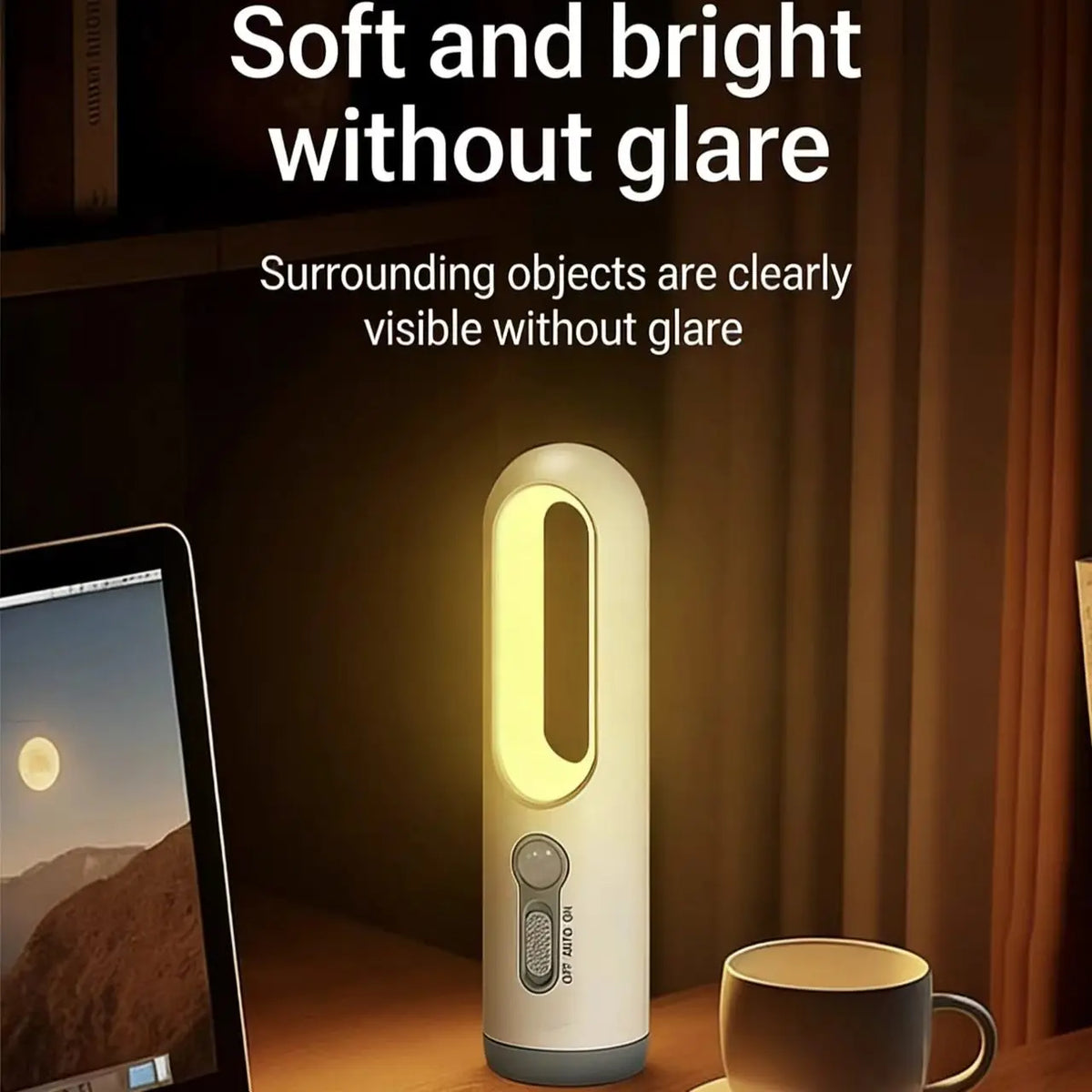 Portable 2-in-1 Rechargeable Flashlight & Motion Sensor Night Light - USB-C Bedside, Bathroom, Baby Feeding, Reading & Camping Lamp