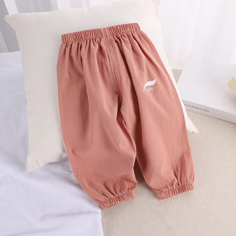 Kids Anti-Mosquito Cotton Bloomers - Lightweight Summer Air-Conditioning Pants for Boys & Girls, Ages 1-5