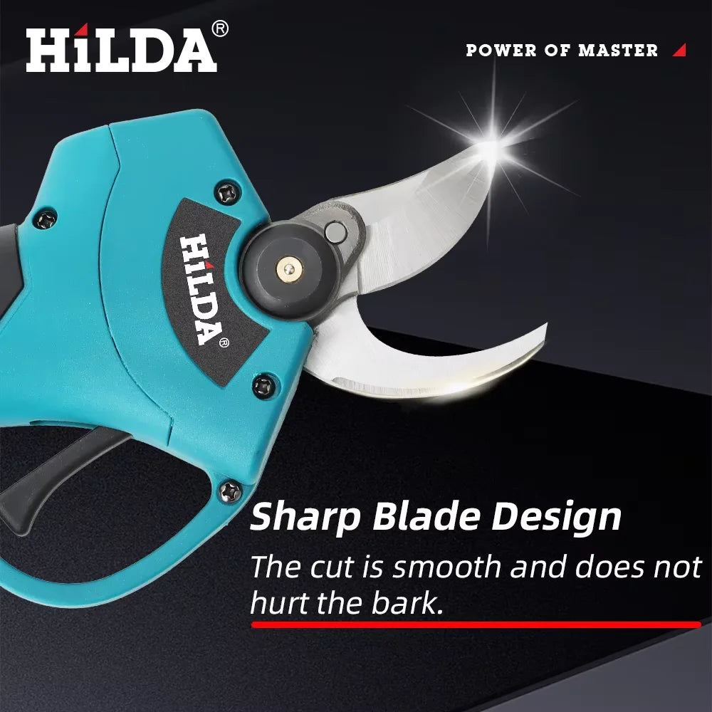Brushless Cordless Electric Pruning Shears 500W - 18V Battery Compatible Bypass Pruner for Fruit Trees