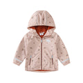 Waterproof Hooded Softshell Jacket for Kids – Fleece-Lined Unisex Rain Coat with Cartoon Print, Cotton-Polyester, Ages 7–12 Years