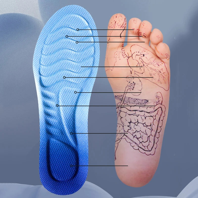 4D Cloud PU Memory Foam Insoles – Breathable Shock-Absorbing Trim-to-Fit Orthopedic Sports & Running Shoe Inserts