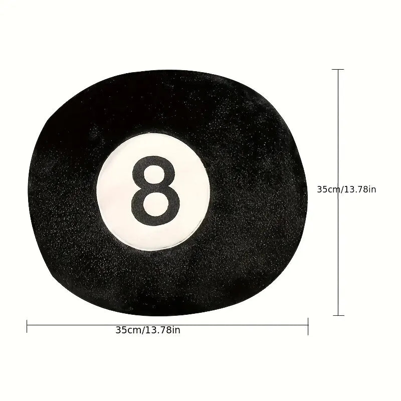 8-Ball Throw Pillow Cushion – Black Billiard Accent Pillow for Sofa, Tatami, Halloween & Christmas Decor