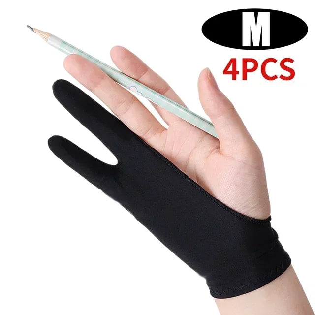 Palm Rejection Two-Finger Drawing Glove for Graphic Tablets - Right/Left Hand
