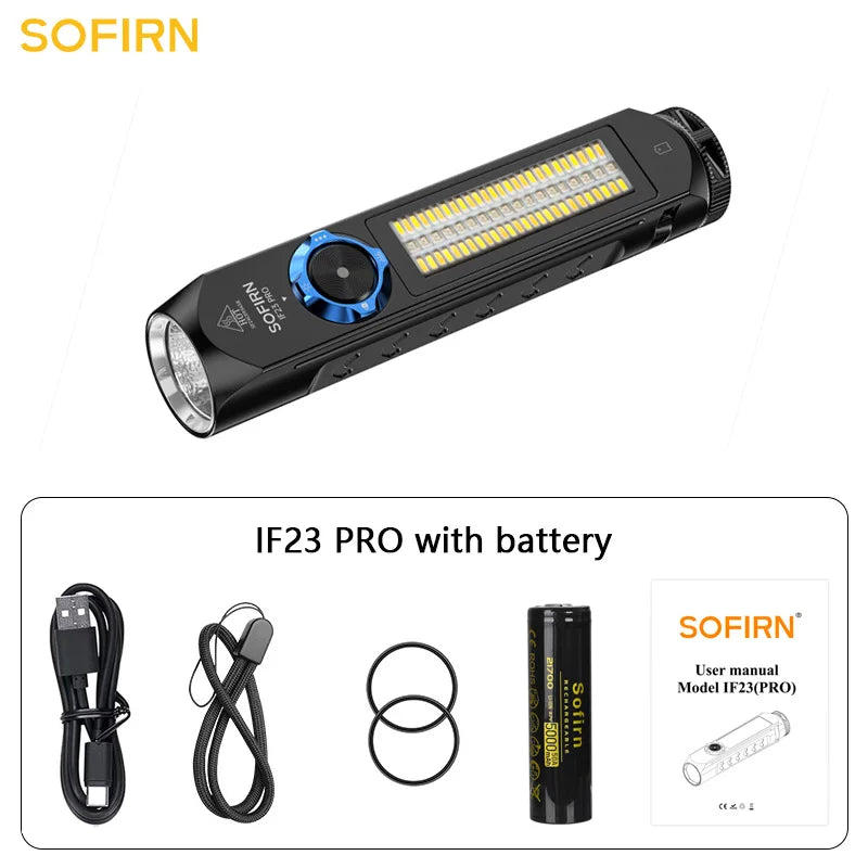 5000-Lumen Rechargeable USB-C LED Flashlight — High-Output EDC Torch with RGB Side Light, Magnetic Tailcap & Power Bank, IP66 Waterproof for Camping & Emergency