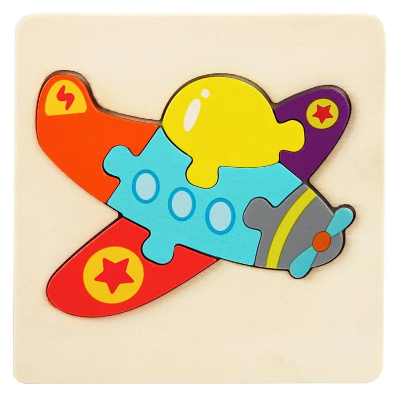 Colorful 3D Wooden Animal Puzzle – Montessori Educational Jigsaw Toy, 10.7 cm (4.21 in)