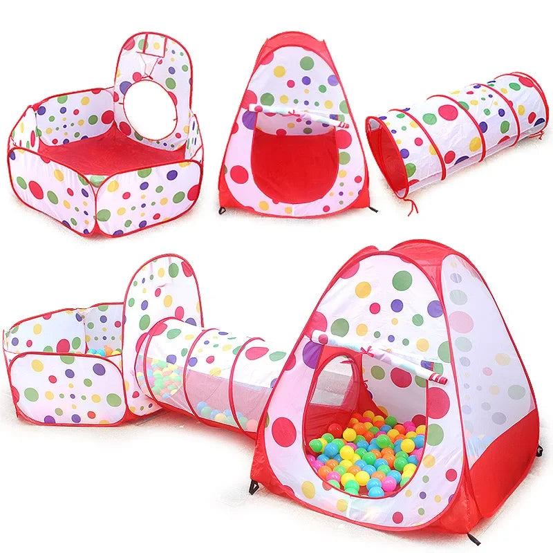 3-in-1 Kids Play Tent & Ball Pit with Crawl Tunnel — Portable Foldable Playpen for Ages 3–6